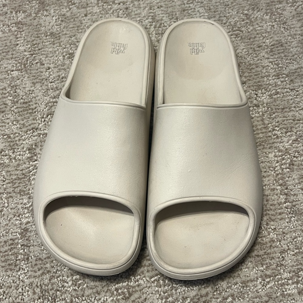 Cream Slide Sandals